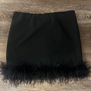Elegant Black Feathered Women's Skirt